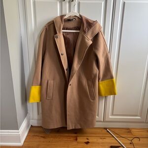 Pietro Brunelli Tan Brown Oversized Maternity Coat